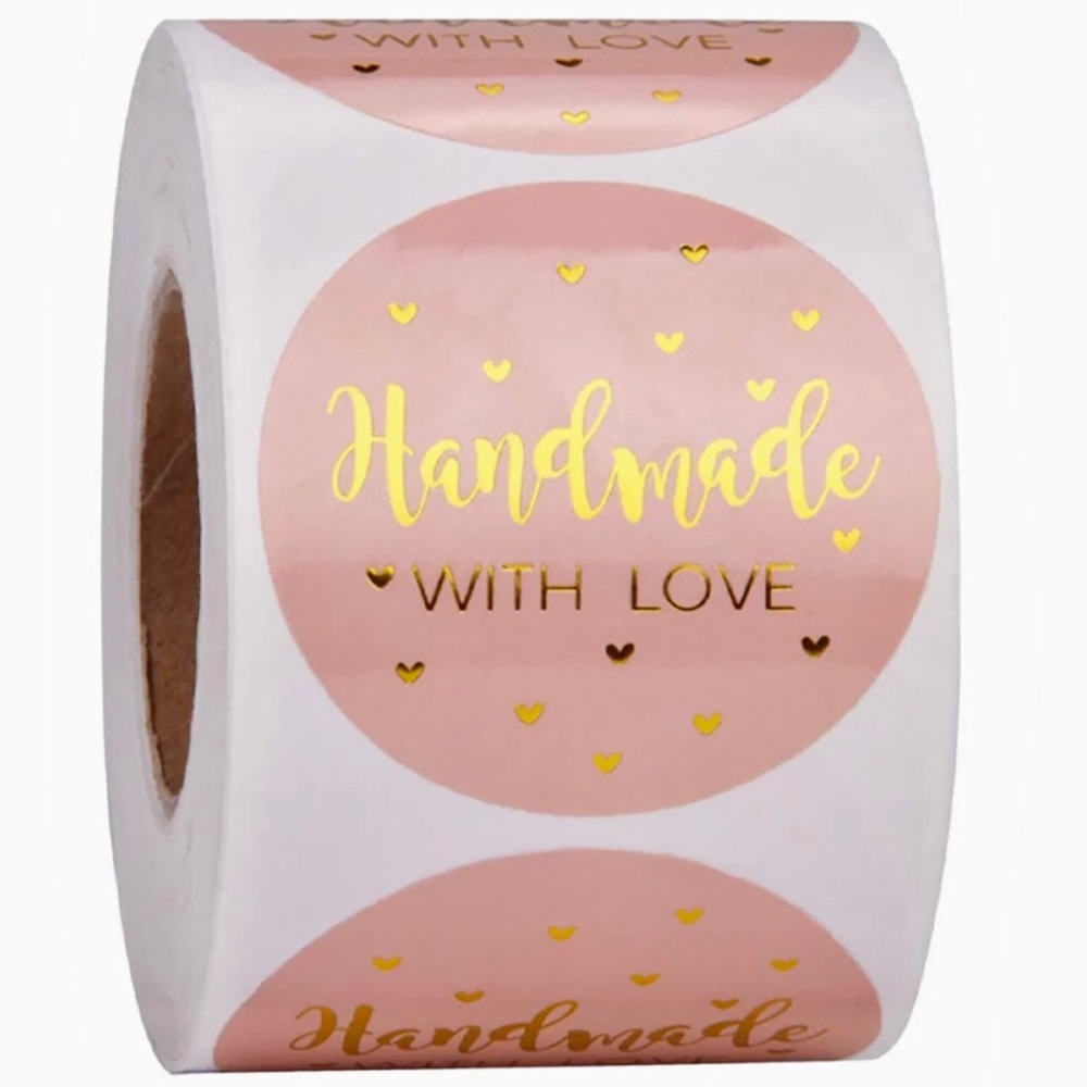 4/$10🎈500 Roll Handmade with Love Seal Stickers
